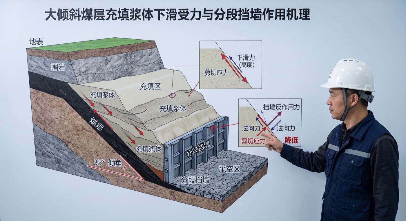采空区充填密闭挡墙静水侧压力分布与分层间歇注浆防爆模工程力学剖面