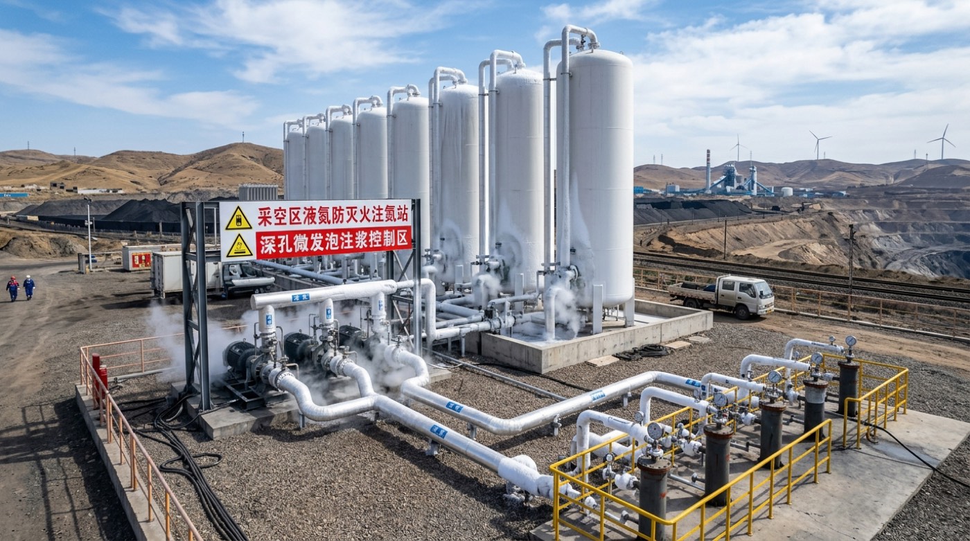 煤矿复合采空区隐蔽火区原位液氮超低温快速惰化降温与超细微发泡无机凝胶长效封堵：相变吸热传热动力学、立体多管路气液协同阻化与氧浓度闭环控制指南
