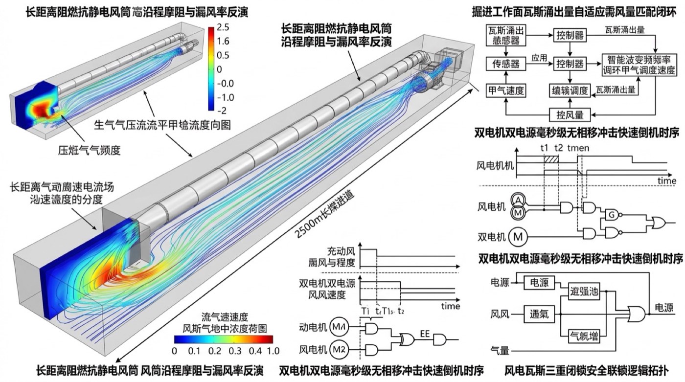长距离掘进迎头通风阻力动态演化与变频风量自适应匹配调控架构