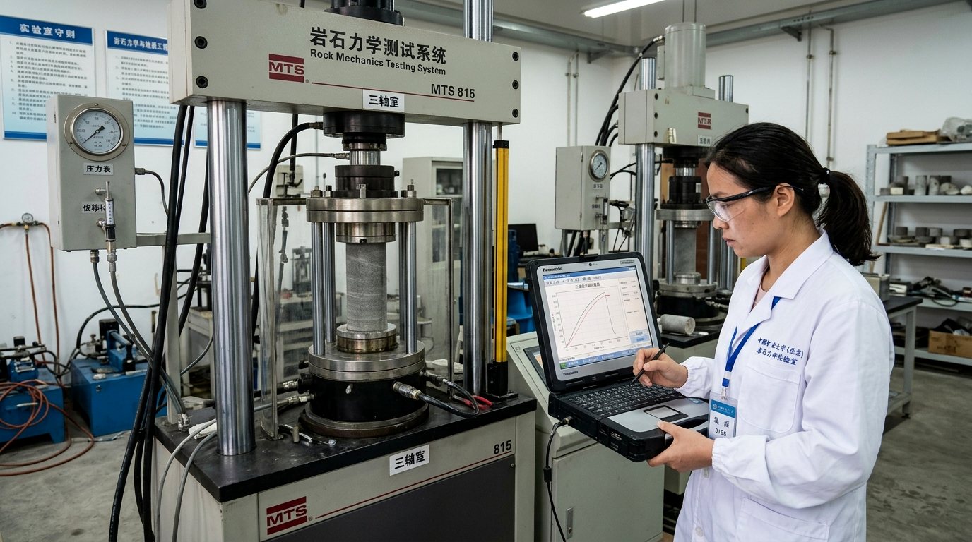 高精度岩石三轴电液伺服加载试验机与水化学离子色谱质谱仪