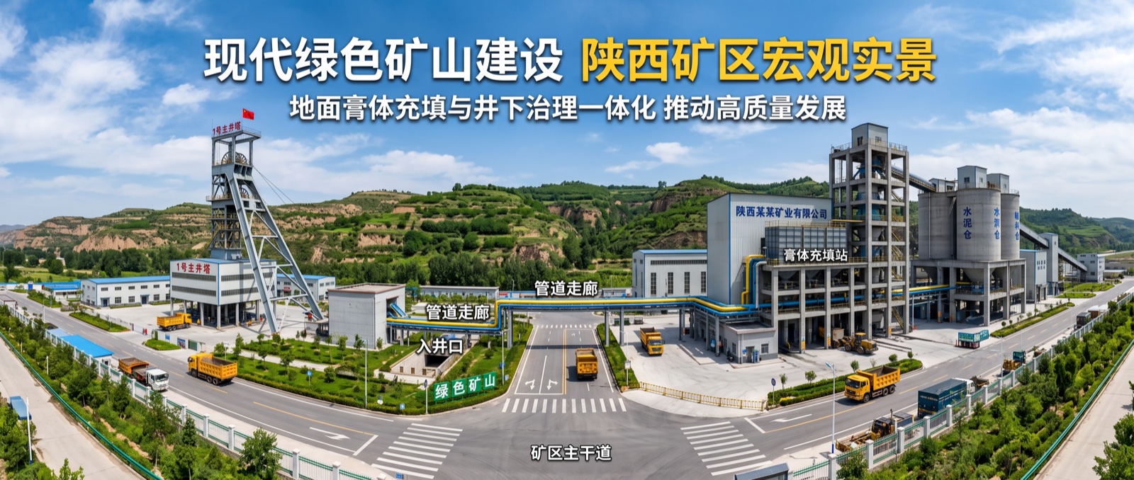 煤矸石井下高压浆体充填与多源固废协同胶结性能试验及工程设计