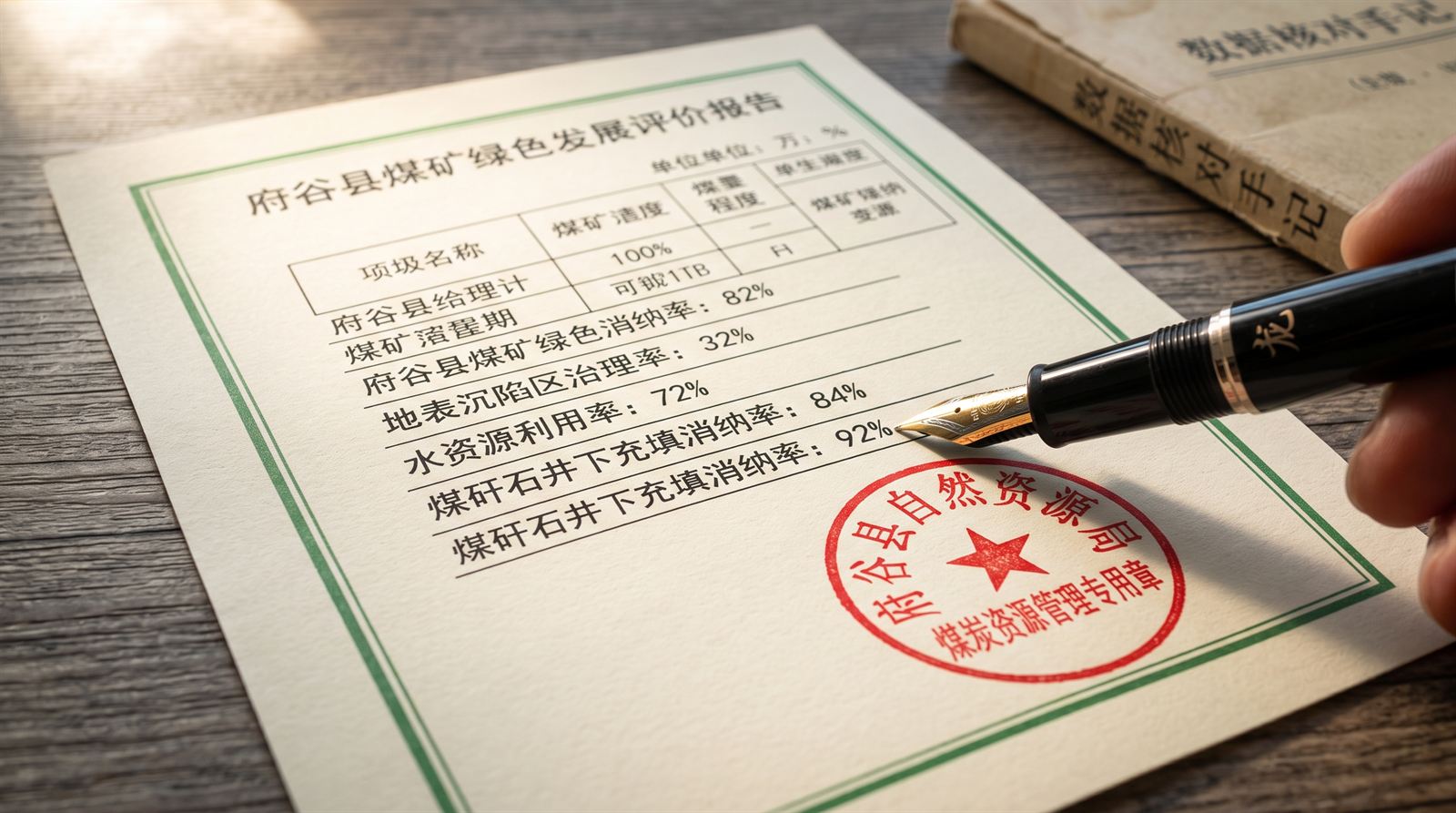 府谷县绿色矿山创建申报自评材料及台账盖章