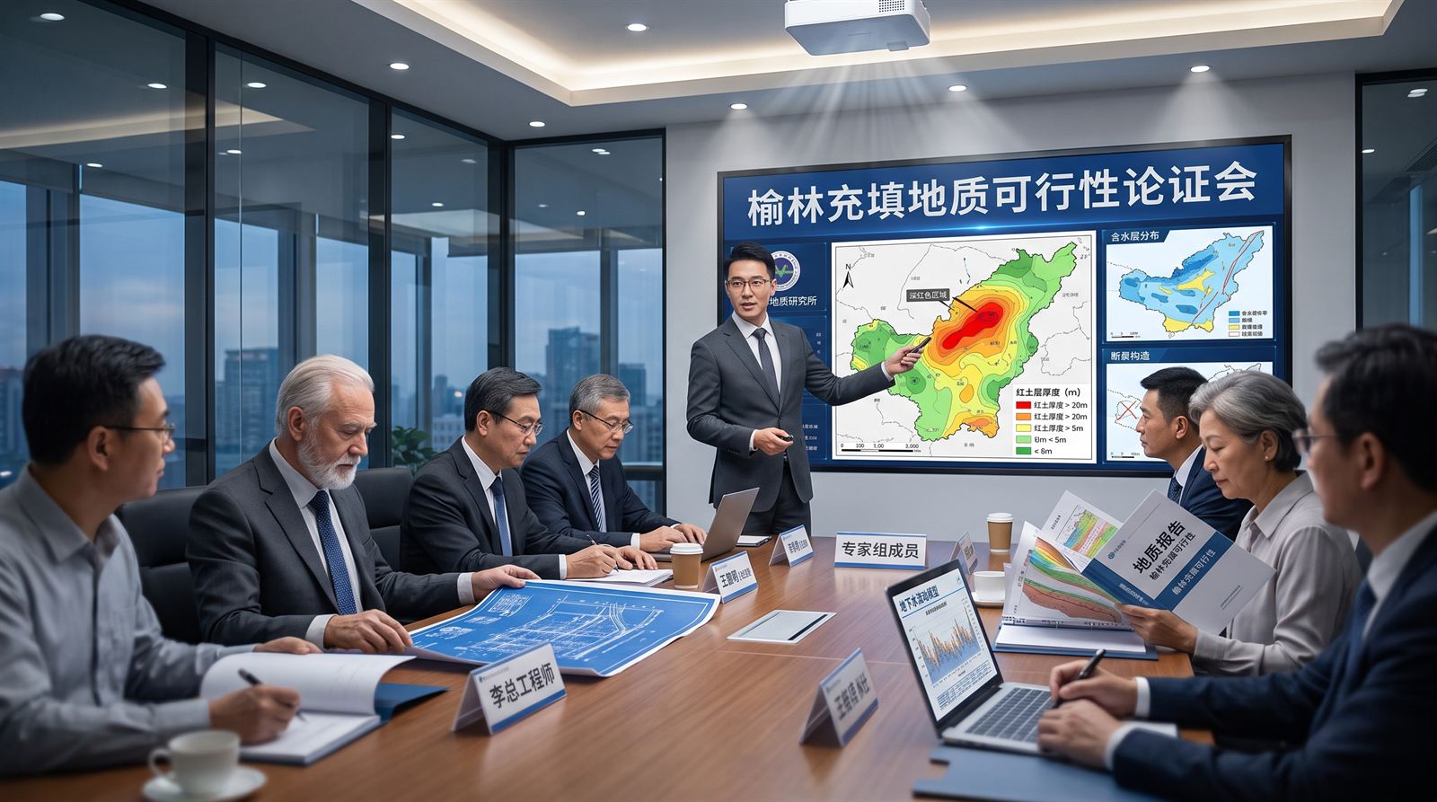 榆林煤矿煤矸石隔离注浆地质可行性论证会