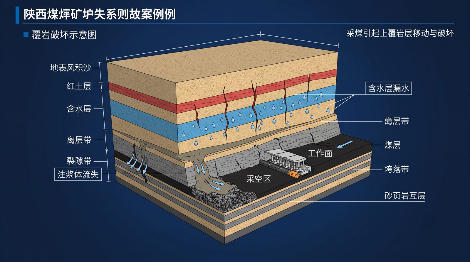 薄基岩与萨拉乌苏组保水开采裂隙高度演化剖面