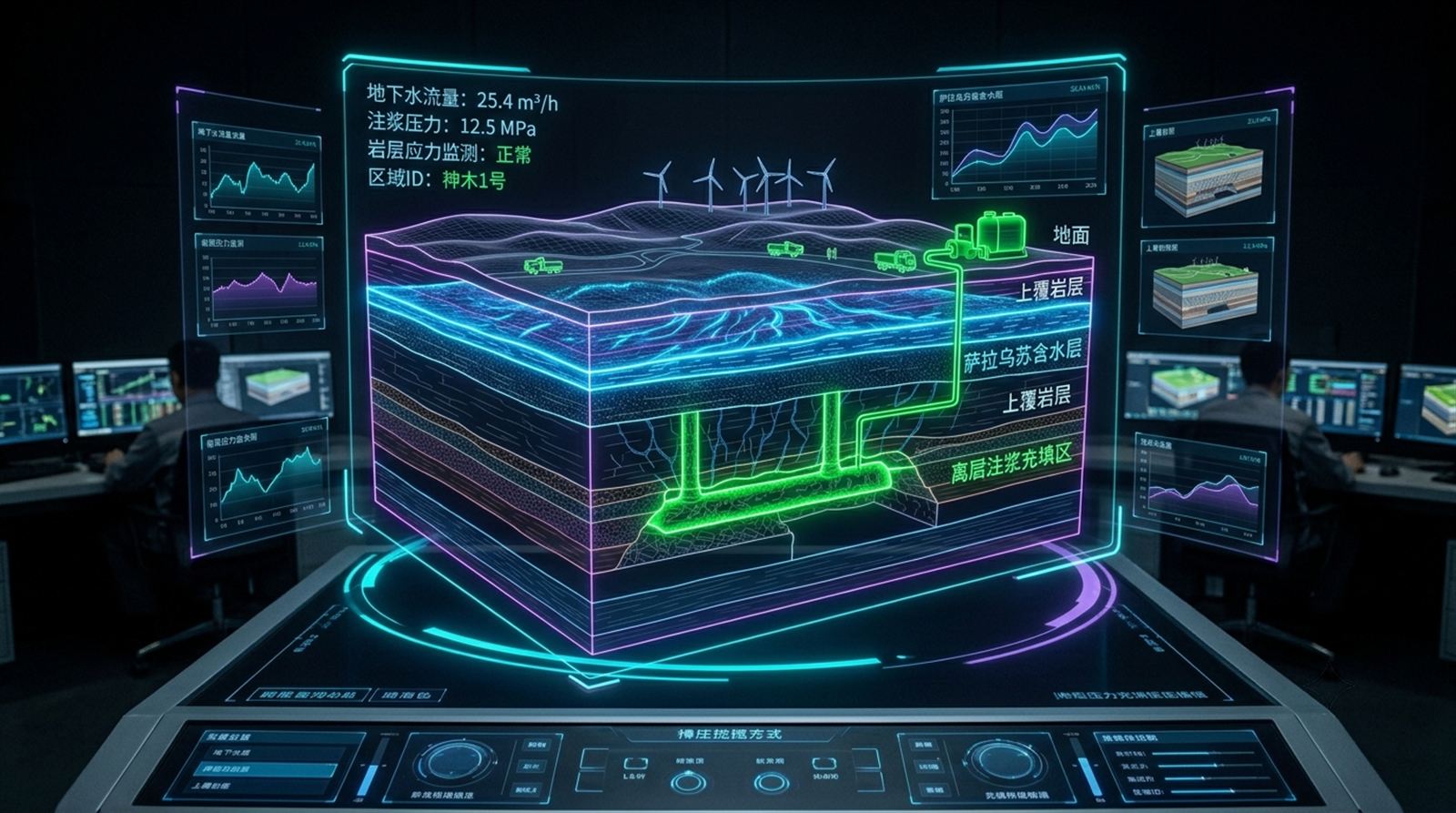 陕北萨拉乌苏组水流运移与注浆阻水屏障3D模型
