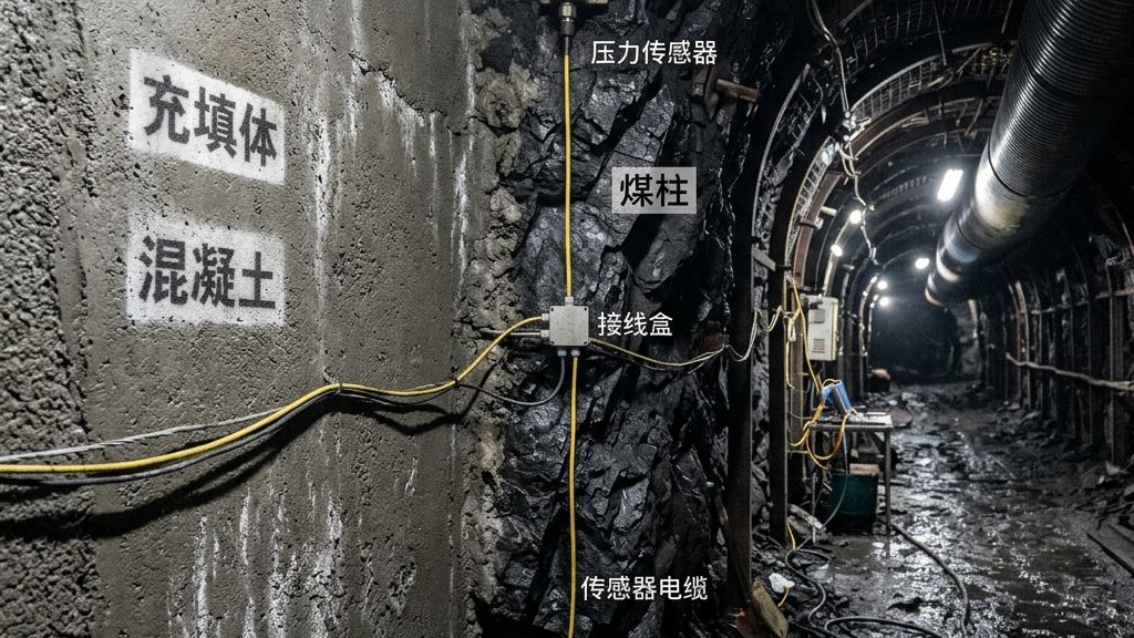 井下巷道高压注浆管路与监测仪表布置现场