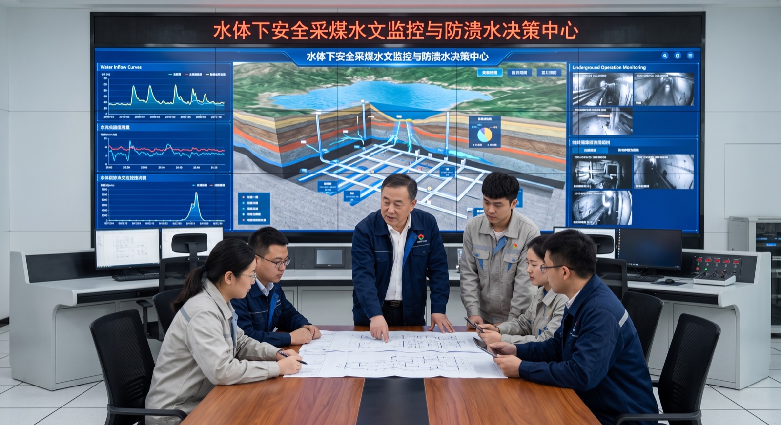 水体下安全采煤水文监控与防溃水决策中心