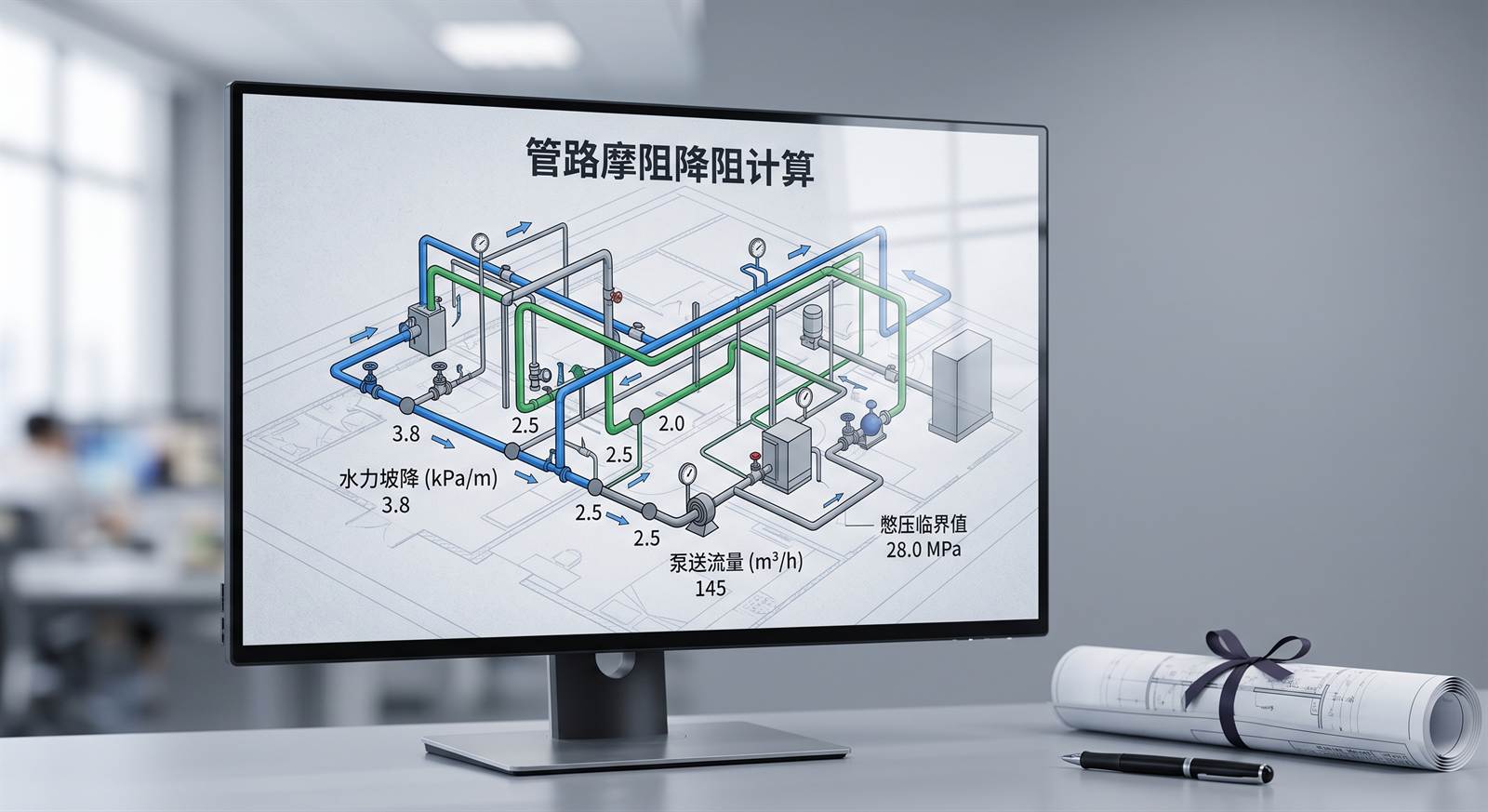 非牛顿流体力学降阻计算与沿程阻力压降水力学模拟