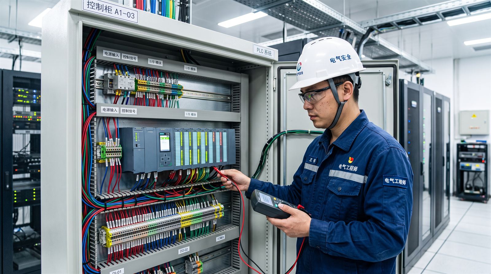 电气工程师巡检 PLC 柜