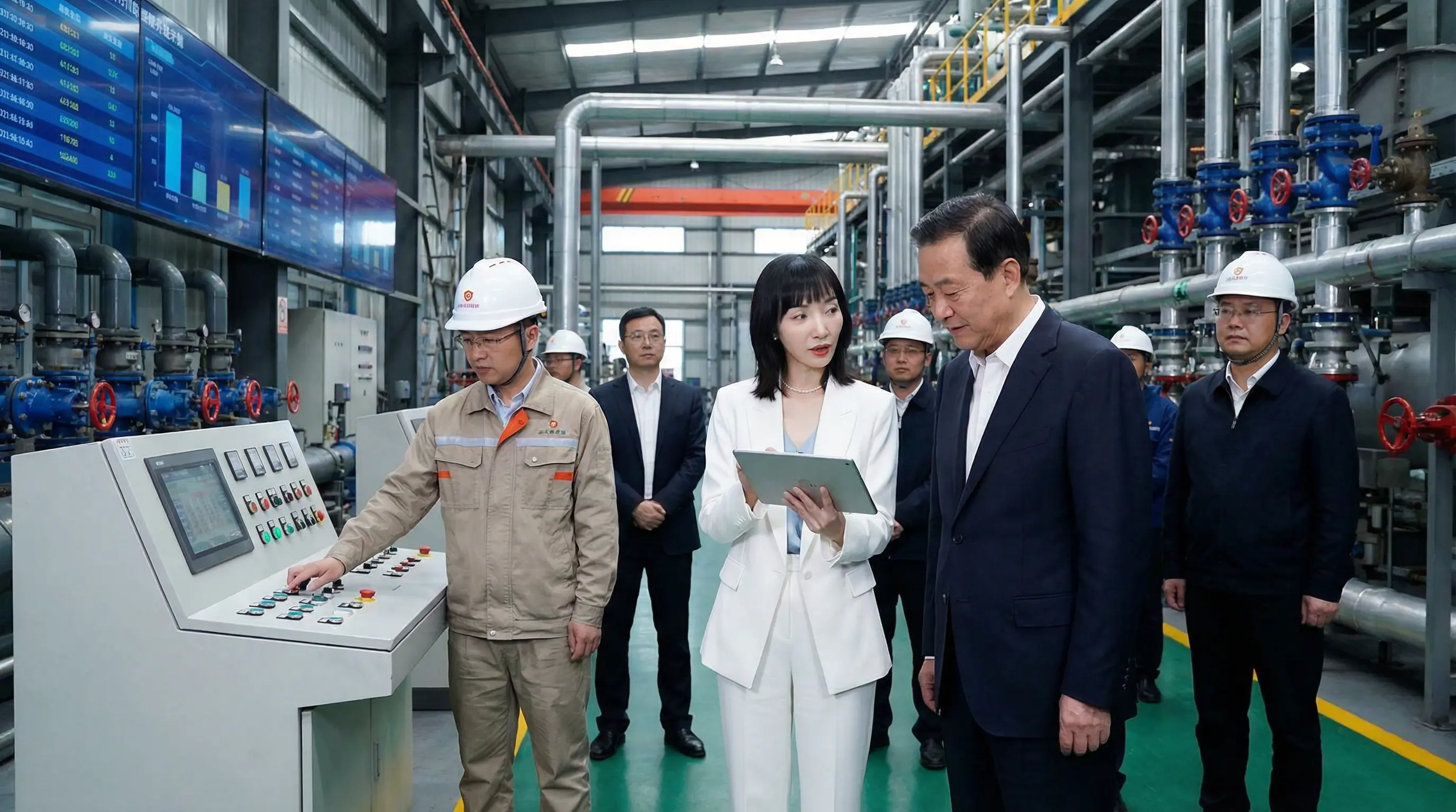 张老师陪同领导视察